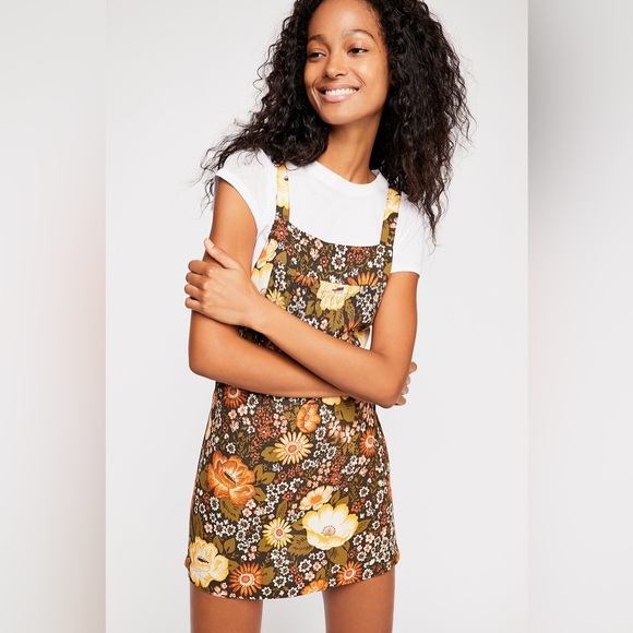 EUC Spell & the Gypsy Collective Mustard Desert Daisy Pinafore Mini Dress - Picture 3 of 13